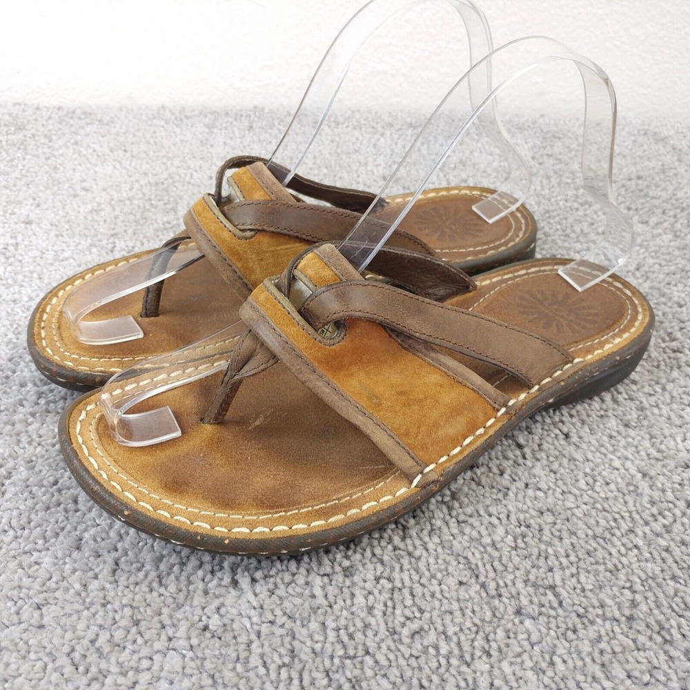 UGG Matala Sandals Womens 6 Brown Shearling Lined Flip Flop Thong 5701
